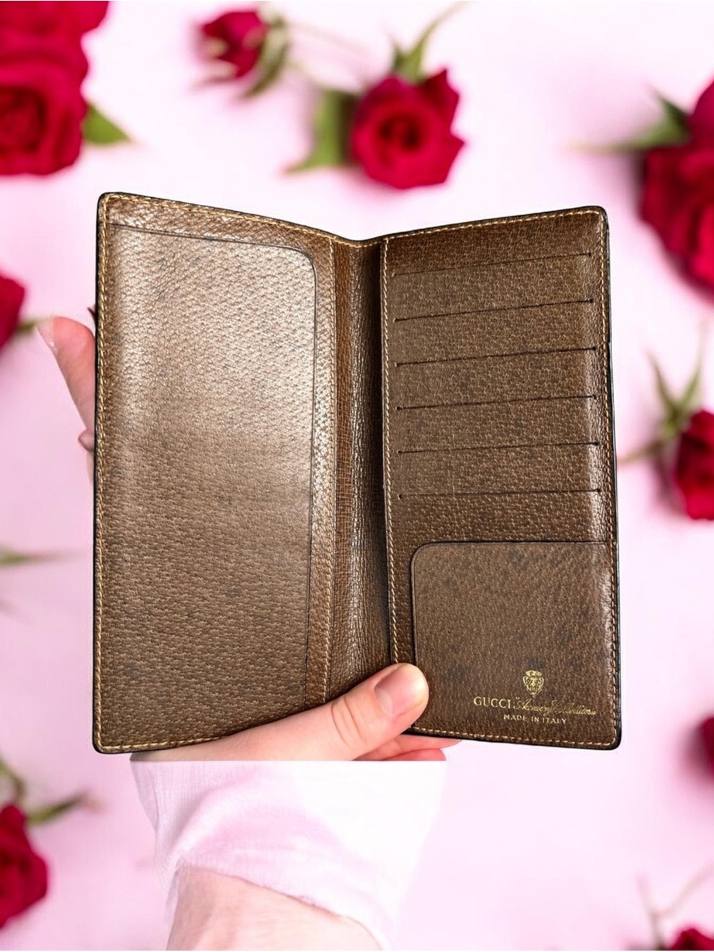 Gucci Beige and Brown Wallet and check book - Picture 2 of 11